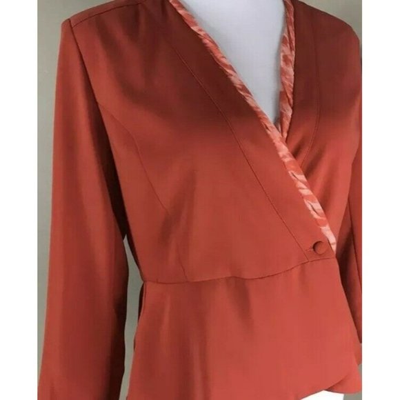 NWT CAbi Size‎ 8 Jane Wrap JACKET BLAZER GRENADINE ORANGE Style #216 MSRP $100 - Picture 2 of 5